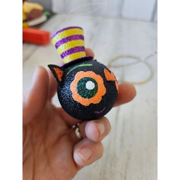 Pier 1 glitter owl ornament Halloween RARE tree unique Xmas - Picture 10 of 11